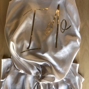 Ivory Satin Bridal “I Do” Robe Size XS/S